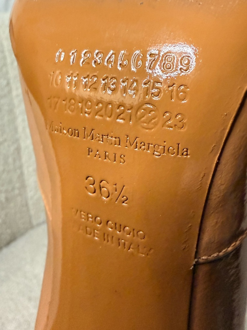 Maison Martin Margiela Caramel Patent Leather Stiletto Booties - US 6 (36.5) - Picture 6 of 6